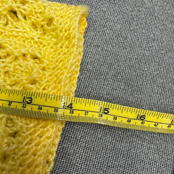 Toddler Girls Hand-Knit Crochet Tops-Yellow & Brown Short Sleeve Size 12-18 MO - Picture 5 of 5